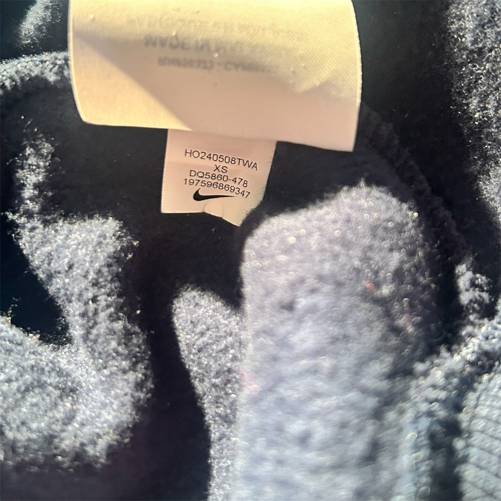 Nike Center Swoosh Phoenix Fleece Oversized Pullover Hoodie Womens Navy Size XS - Picture 5 of 6